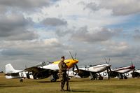 P-51s on the Duxford flightline
