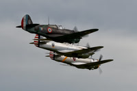 Curtiss Trio of Hawk 75, P-36 & P-40C at Flying Legends 2016