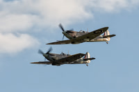 EP120 with fellow Spitfire V BM597, Duxford, September 2015